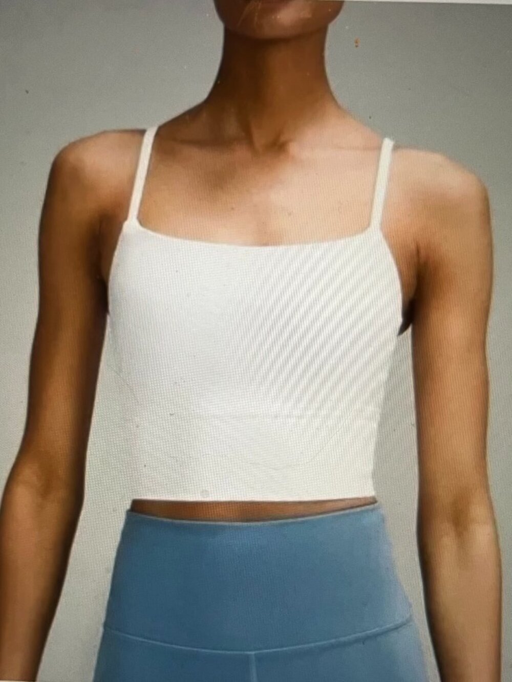 Lululemon wonder under strappy tank top white size 10